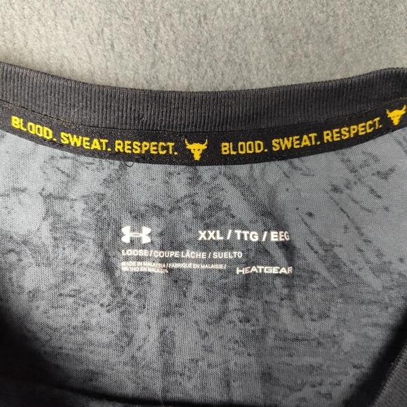 Under Armour Project Rock Shirt Mens 2XL Black Warrior Mana HeatGear Floral Tee - Picture 3 of 8